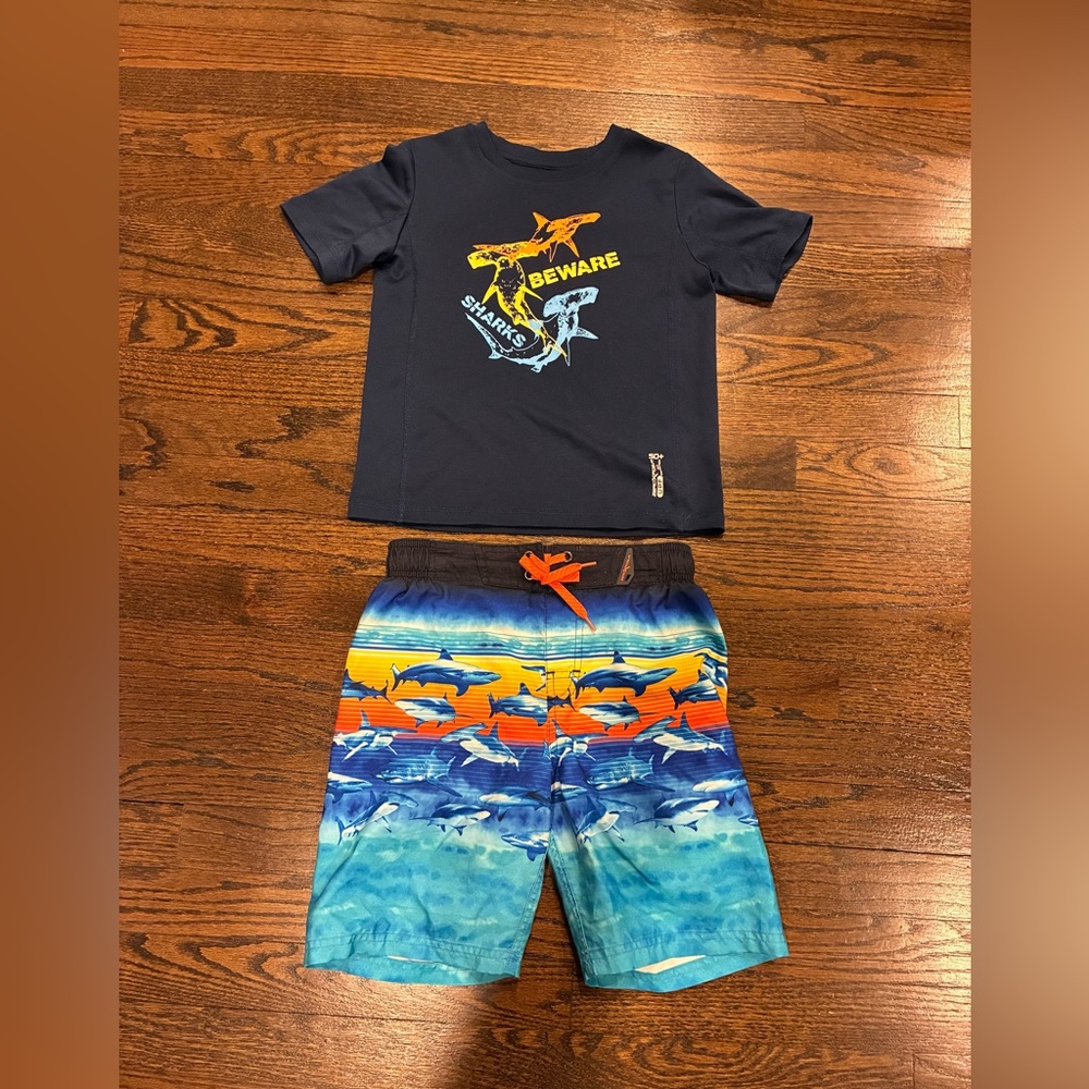 ZeroXposur UPF 50+  Boys Swim Set - Navy Size 7
